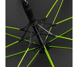 Зонт-трость с цветными спицами Color Style, зеленое яблоко, с черной ручкой