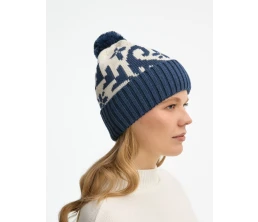 Шапка Wintertude, синяя с белым