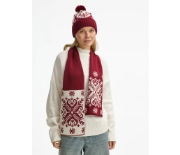 Шапка Wintertude, красная с белым