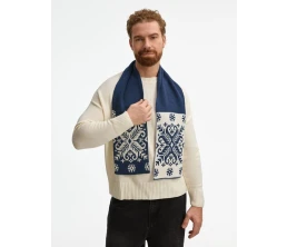 Шарф Wintertude M, синий с белым