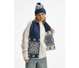 Шарф Wintertude M, синий с белым