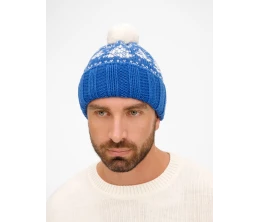 Шапка Holidale, синяя с молочным