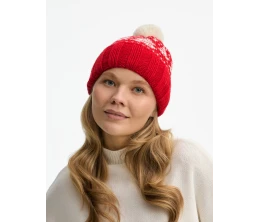 Шапка Holidale, красная с молочным
