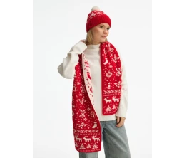 Шапка Holidale, красная с молочным