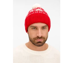 Шапка Holidale, красная с молочным