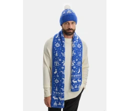 Шарф Holidale, синий с молочным