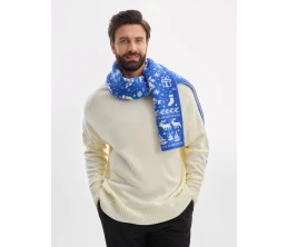 Шарф Holidale, синий с молочным