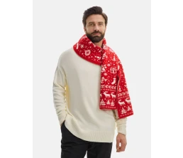 Шарф Holidale, красный с молочным