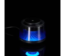 Bluetooth-колонка с подсветкой и беспроводной зарядкой Quantium, черная Bluetooth-колонка с подсветкой и беспроводной зарядкой Quantium, черная