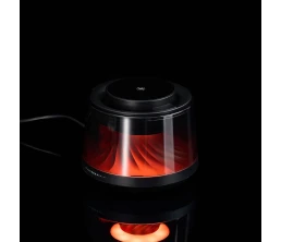 Bluetooth-колонка с подсветкой и беспроводной зарядкой Quantium, черная Bluetooth-колонка с подсветкой и беспроводной зарядкой Quantium, черная