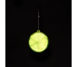 Пешеходный светоотражатель с цепочкой «Круг», неон-желтый