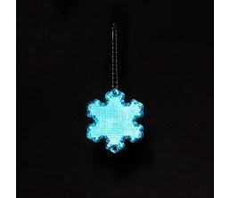 Пешеходный светоотражатель с цепочкой «Снежинка», синий