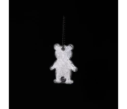 Пешеходный светоотражатель с цепочкой «Мишка», белый