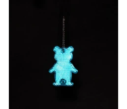 Пешеходный светоотражатель с цепочкой «Мишка», синий