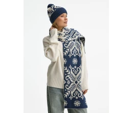 Шарф Wintertude L, синий с белым