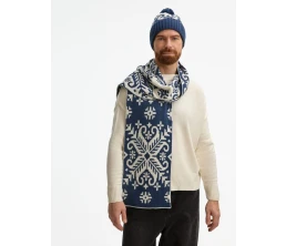 Шарф Wintertude L, синий с белым