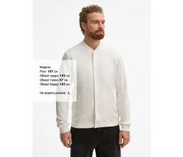 Бомбер унисекс Nuppu, молочно-белый