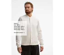 Бомбер унисекс AtmosWear, молочно-белый