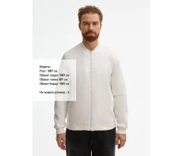 Бомбер унисекс Estado, молочно-белый