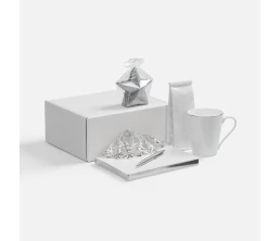 Набор «Планы на счастье», белый с серебристым