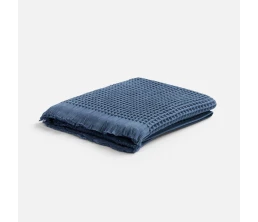 Плед вафельный Elenglect, темно-синий