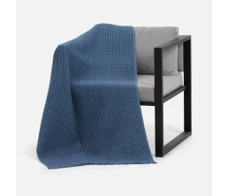 Плед вафельный Elenglect, темно-синий