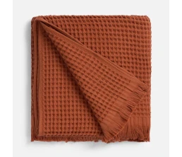 Плед вафельный Elenglect, оранжевый