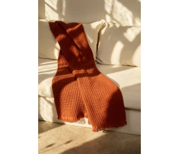 Плед вафельный Elenglect, оранжевый