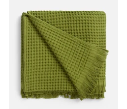 Плед вафельный Elenglect, зеленый