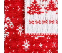 Плед Holidale, красный с молочным