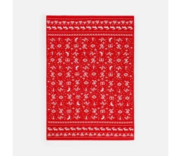 Плед Holidale, красный с молочным