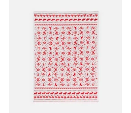 Плед Holidale, красный с молочным