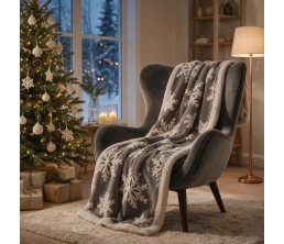 Плед Snowflake новогодний с капюшоном
