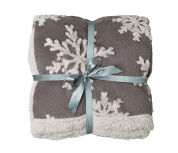 Плед Snowflake новогодний с капюшоном