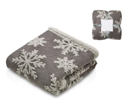 Плед Snowflake новогодний с капюшоном