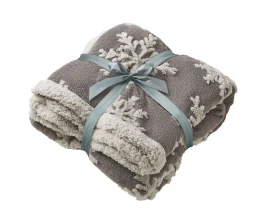 Плед Snowflake новогодний с капюшоном