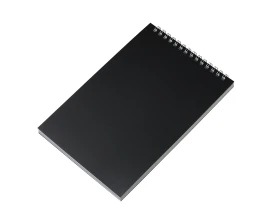 Блокнот на пружине в пластиковой обложке А5, черный