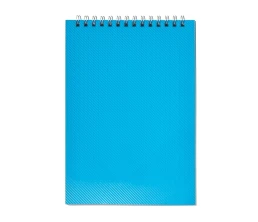 Блокнот на пружине в пластиковой обложке А5, синий