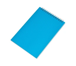 Блокнот на пружине в пластиковой обложке А5, синий