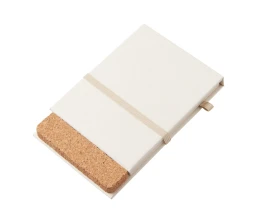 Блокнот с подставкой для телефона из пробки "Milky S", молочно-белый