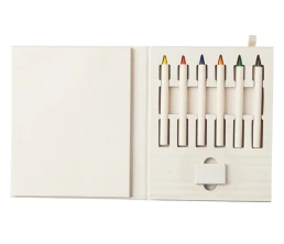 Набор цветных карандашей и листочков для рисования из молочной бумаги 