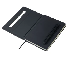 Набор блокнот А5 с магнитным держателем для ручки и подставкой для телефона и металлической шариковой ручкой 