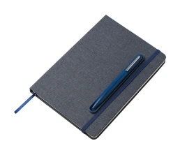 Набор блокнот А5 с магнитным держателем для ручки и подставкой для телефона и металлической шариковой ручкой "NotaBene", темно-синий