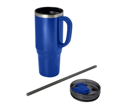 Melbourne кружка 1200 мл, сертифицированная согласно RCS, с соломинкой - Ярко- синий