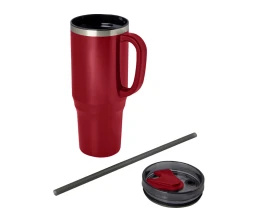 Melbourne кружка 1200 мл, сертифицированная согласно RCS, с соломинкой - Красный