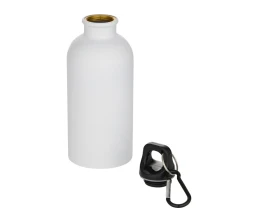 Oregon одностенная бутылка для воды с карабином, изготовленная из нержавеющей стали, сертифицированной по стандарту RCS, объемом 400 мл - Белый