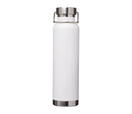Бутылка для воды с вакуумной изоляцией Thor объемом 650 мл из переработанной нержавеющей стали, сертифицированной по стандарту RCS - Белый