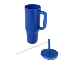 Brady термостакан с силиконовой трубочкой, объемом 900 мл, сертифицированный согласно RCS - Ярко-синий