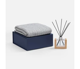 Коробка складная Quadra Fold, темно-синяя