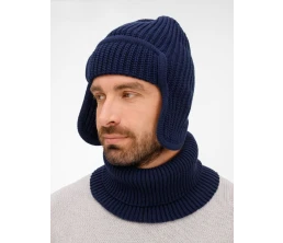 Шапка-ушанка Catch Match, темно-синяя